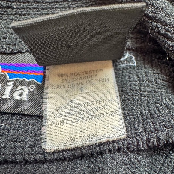 Vintage Patagonia Pullover Mens Medium Black Polartec Fleece Zip Up Made USA 90s - Picture 9 of 14
